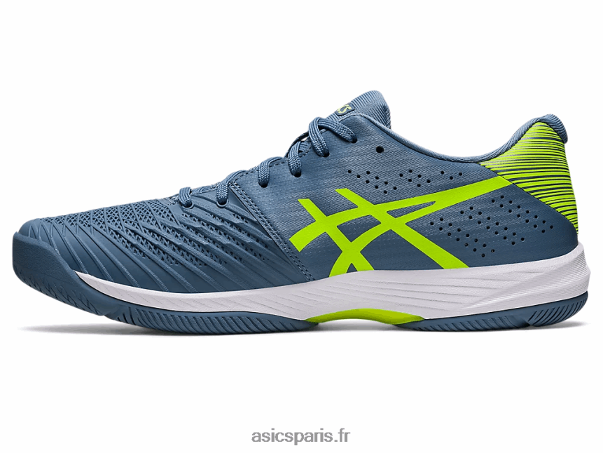 Hommes Asics solution rapide ff BXL8B2477 bleu acier/vert danger