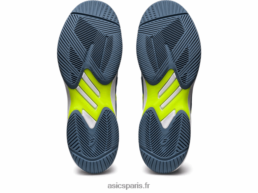 Hommes Asics solution rapide ff BXL8B2477 bleu acier/vert danger