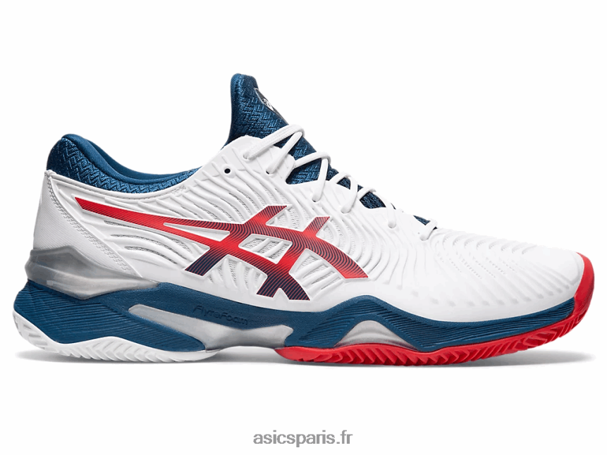 Hommes Asics terrain ff 2 terre battue BXL8B21995 blanc/bleu mako