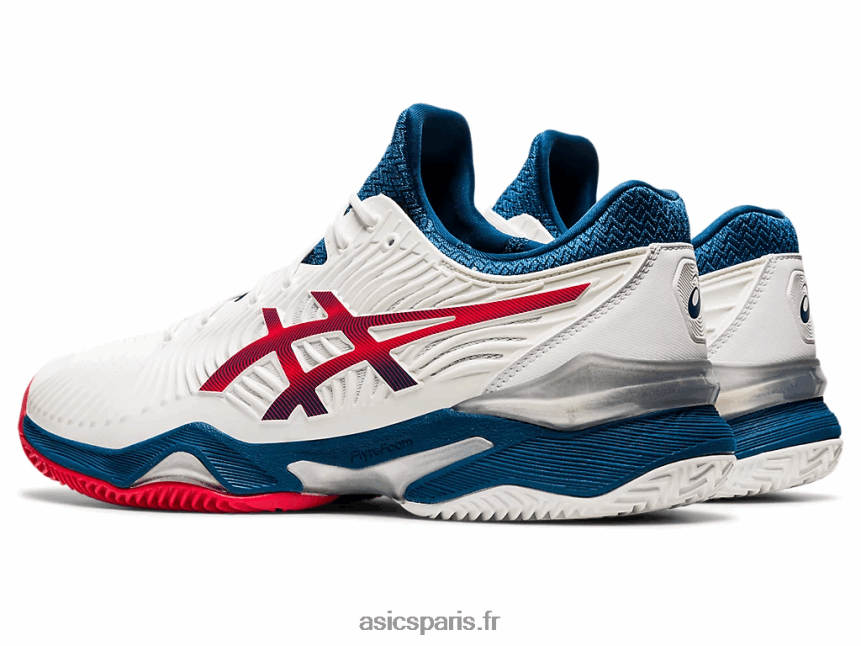 Hommes Asics terrain ff 2 terre battue BXL8B21995 blanc/bleu mako