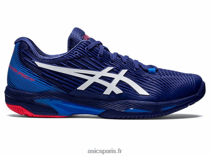 Hommes Asics vitesse de solution ff 2 BXL8B21151 bleu marine/blanc