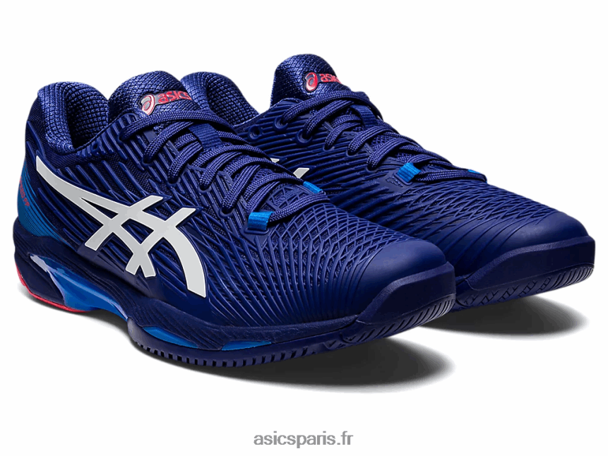 Hommes Asics vitesse de solution ff 2 BXL8B21151 bleu marine/blanc