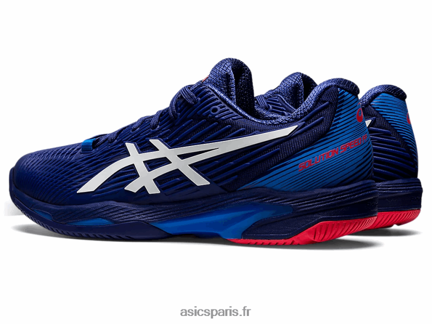 Hommes Asics vitesse de solution ff 2 BXL8B21151 bleu marine/blanc