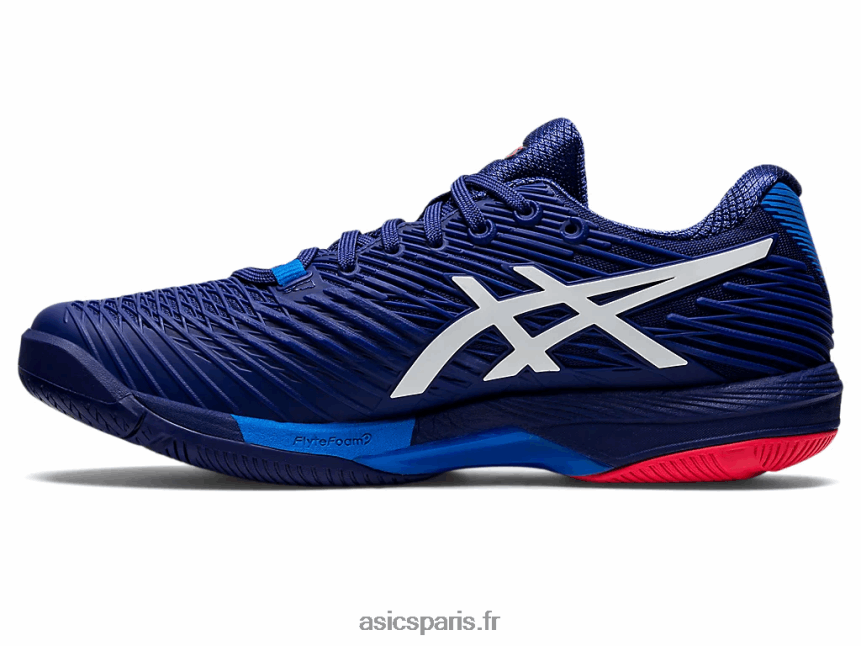 Hommes Asics vitesse de solution ff 2 BXL8B21151 bleu marine/blanc