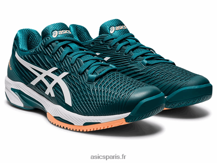 Hommes Asics vitesse de solution ff 2 BXL8B21164 velours pin/blanc