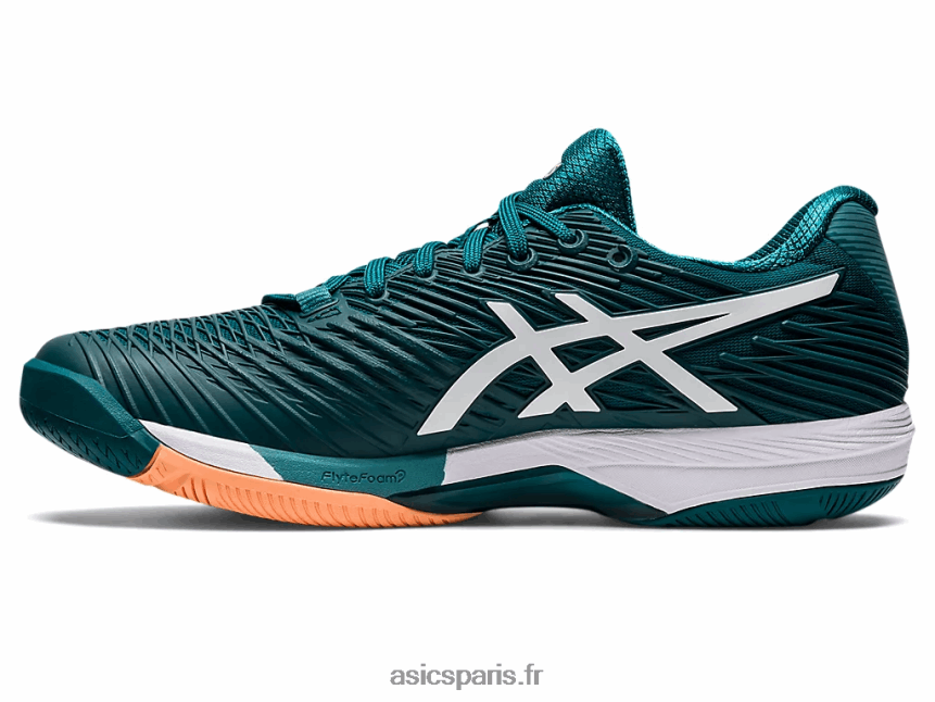 Hommes Asics vitesse de solution ff 2 BXL8B21164 velours pin/blanc