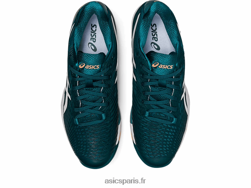 Hommes Asics vitesse de solution ff 2 BXL8B21164 velours pin/blanc