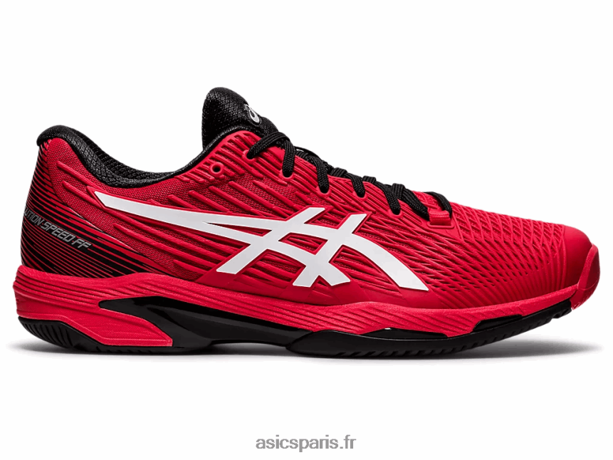 Hommes Asics vitesse de solution ff 2 BXL8B21660 rouge électrique/blanc