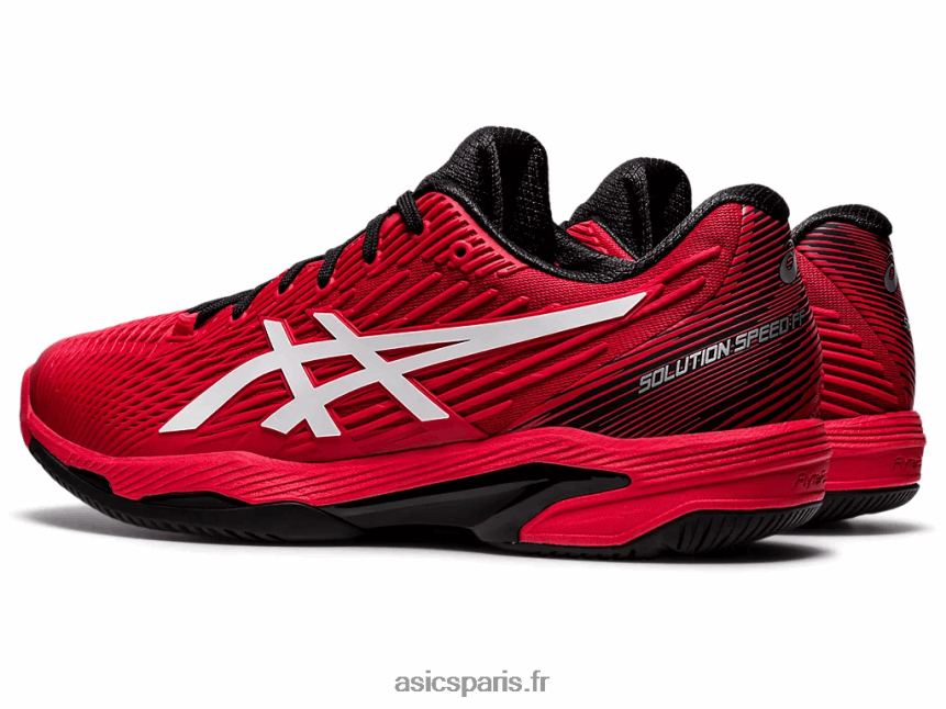 Hommes Asics vitesse de solution ff 2 BXL8B21660 rouge électrique/blanc