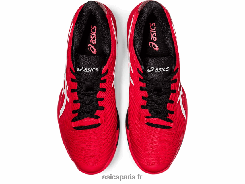 Hommes Asics vitesse de solution ff 2 BXL8B21660 rouge électrique/blanc