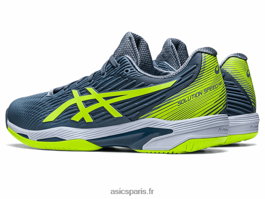 Hommes Asics vitesse de solution ff 2 BXL8B2345 bleu acier/vert danger