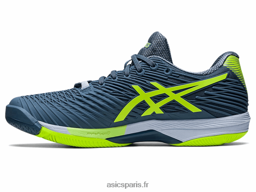 Hommes Asics vitesse de solution ff 2 BXL8B2345 bleu acier/vert danger