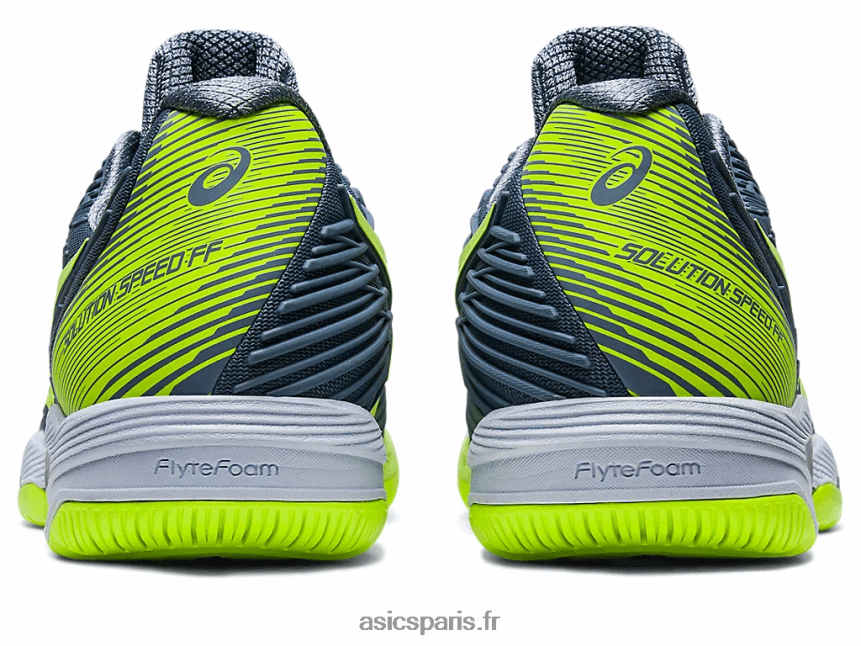 Hommes Asics vitesse de solution ff 2 BXL8B2345 bleu acier/vert danger