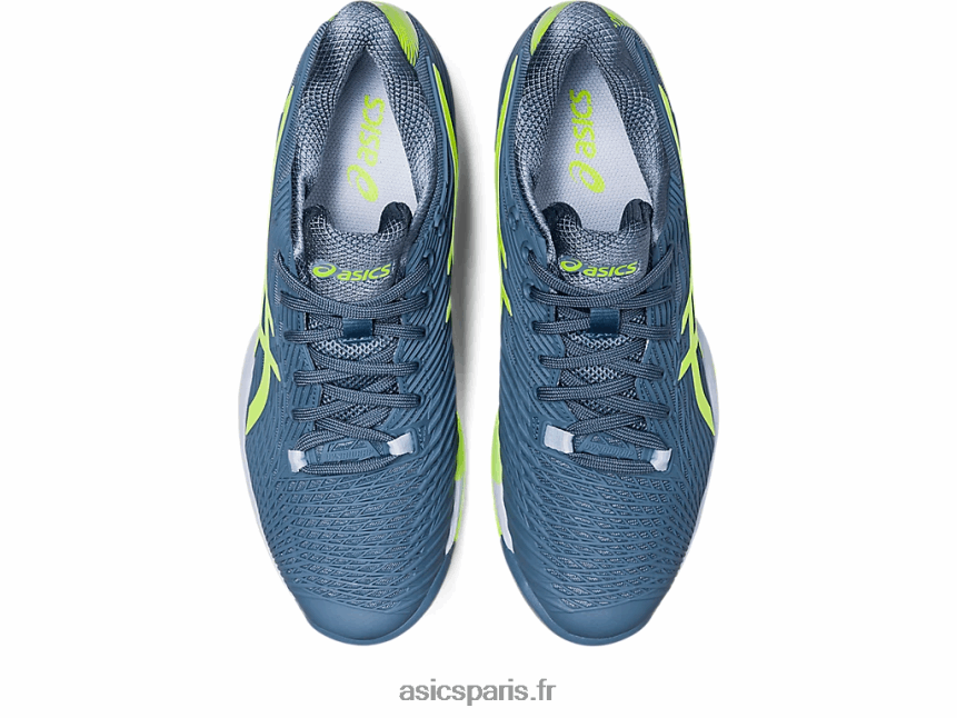 Hommes Asics vitesse de solution ff 2 BXL8B2345 bleu acier/vert danger