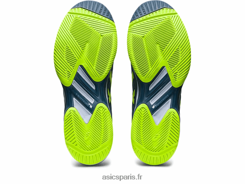 Hommes Asics vitesse de solution ff 2 BXL8B2345 bleu acier/vert danger