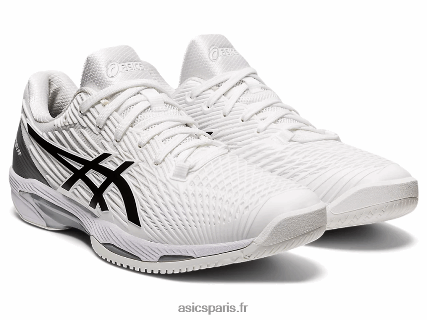 Hommes Asics vitesse de solution ff 2 BXL8B2590 blanc noir