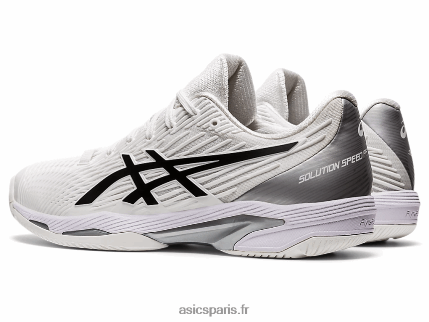 Hommes Asics vitesse de solution ff 2 BXL8B2590 blanc noir