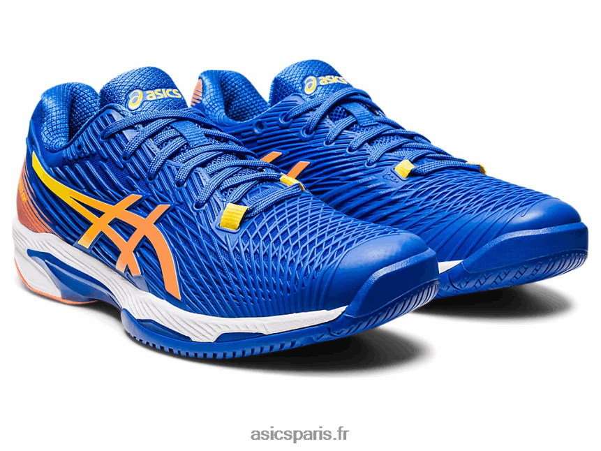 Hommes Asics vitesse de solution ff 2 BXL8B271 bleu thon/pêche soleil