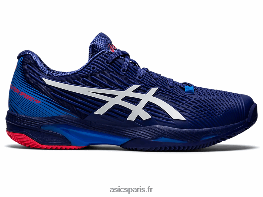 Hommes Asics vitesse de solution ff 2 argile BXL8B21156 bleu marine/blanc