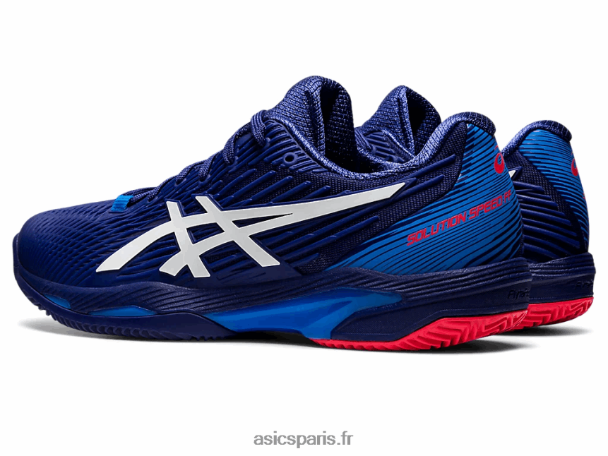 Hommes Asics vitesse de solution ff 2 argile BXL8B21156 bleu marine/blanc