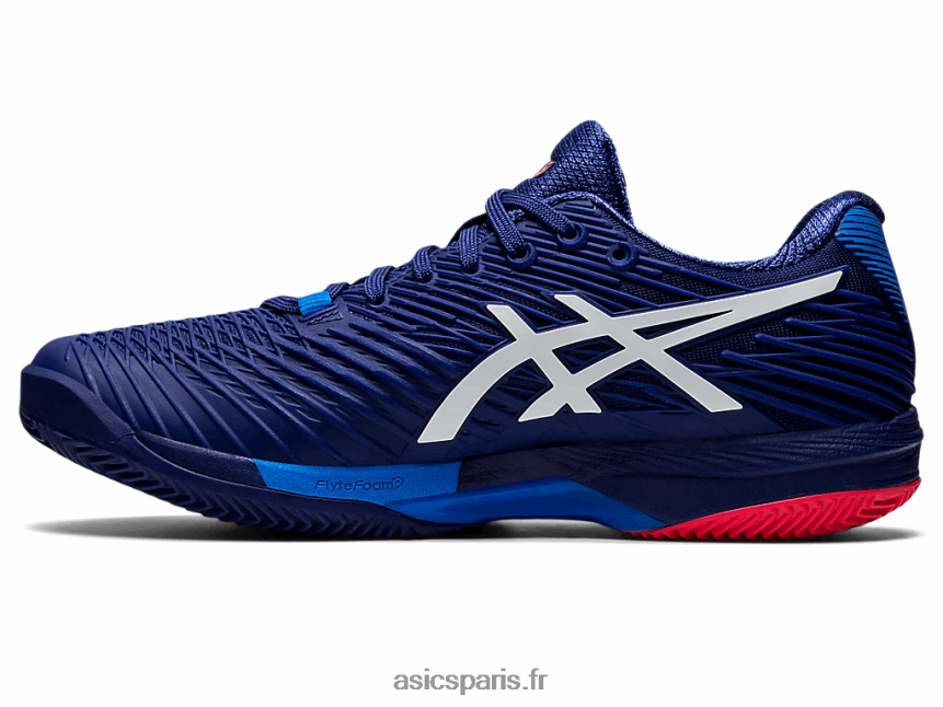 Hommes Asics vitesse de solution ff 2 argile BXL8B21156 bleu marine/blanc