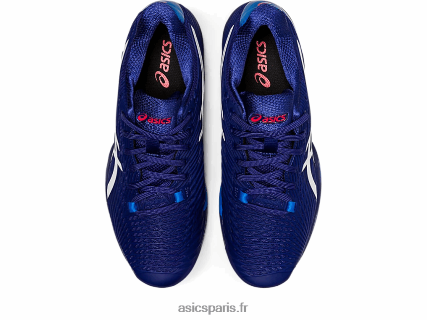 Hommes Asics vitesse de solution ff 2 argile BXL8B21156 bleu marine/blanc