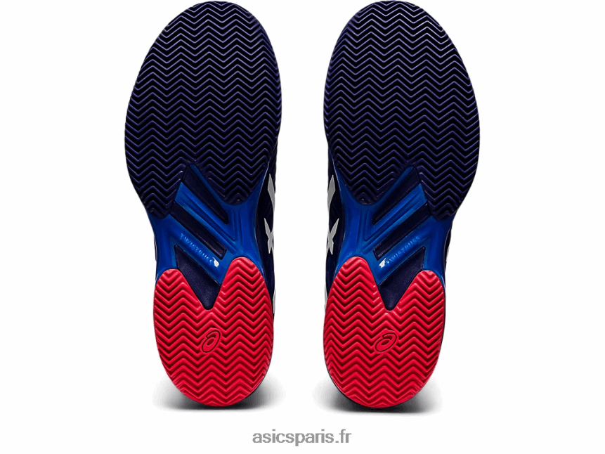 Hommes Asics vitesse de solution ff 2 argile BXL8B21156 bleu marine/blanc