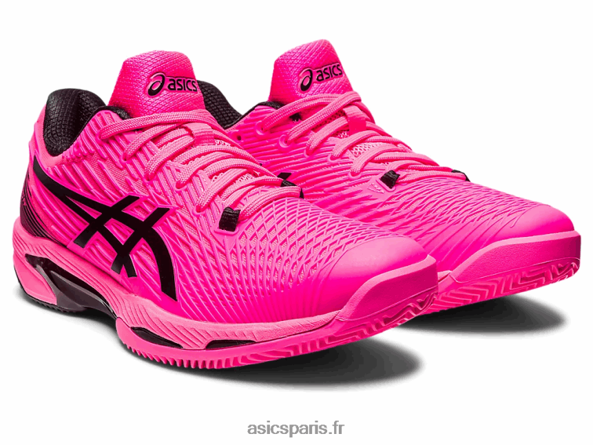 Hommes Asics vitesse de solution ff 2 argile BXL8B250 rose vif/noir