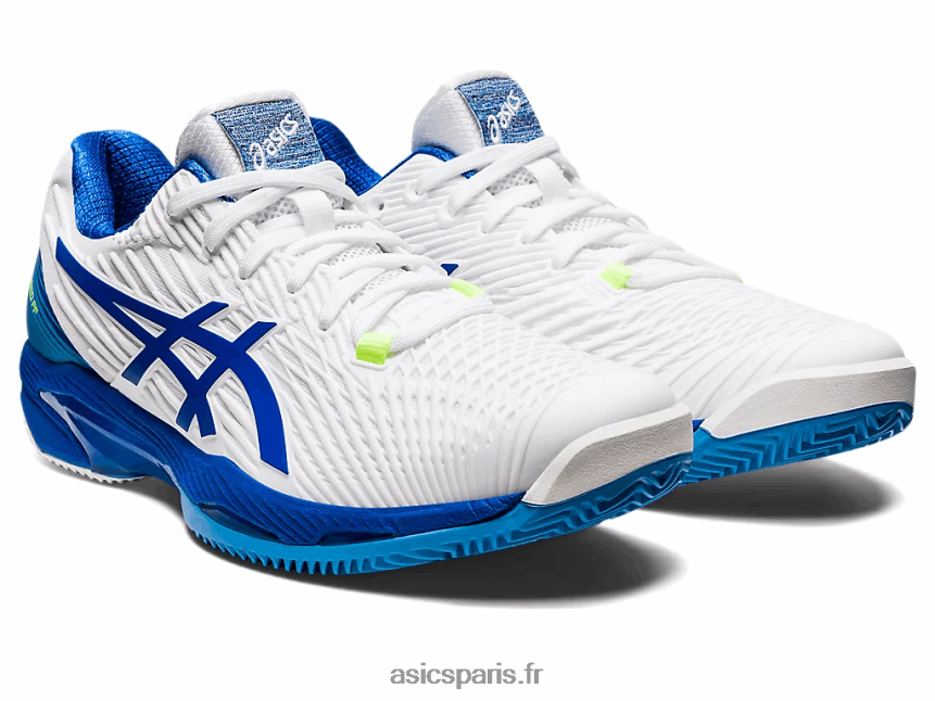 Hommes Asics vitesse de solution ff 2 argile BXL8B2923 blanc/bleu thon