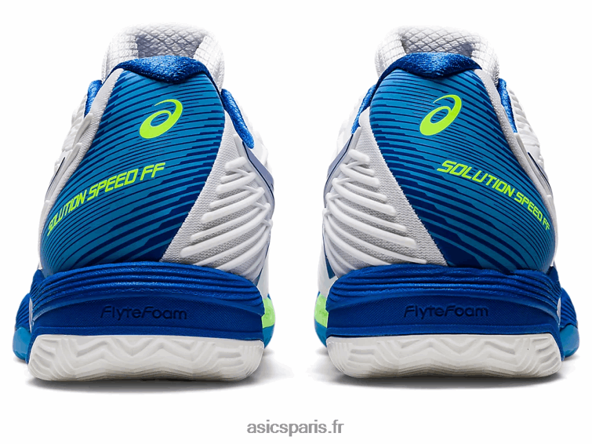 Hommes Asics vitesse de solution ff 2 argile BXL8B2923 blanc/bleu thon