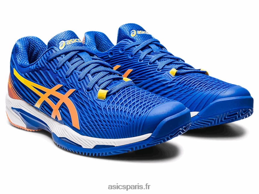 Hommes Asics vitesse de solution ff 2 argile BXL8B296 bleu thon/pêche soleil