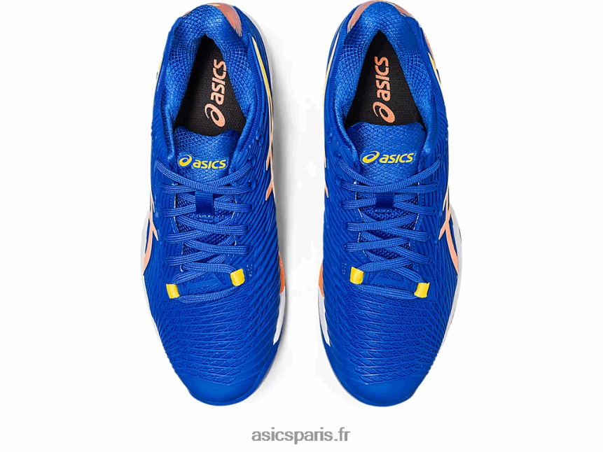 Hommes Asics vitesse de solution ff 2 argile BXL8B296 bleu thon/pêche soleil