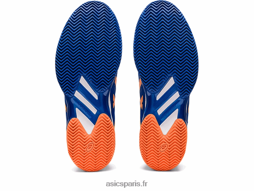Hommes Asics vitesse de solution ff 2 argile BXL8B296 bleu thon/pêche soleil