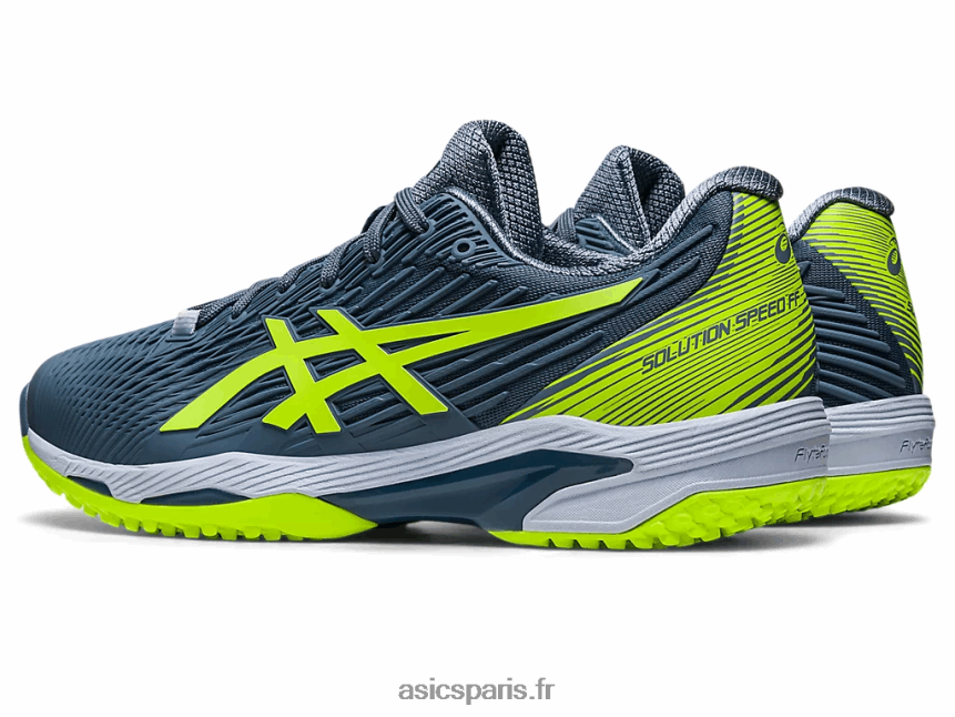 Hommes Asics vitesse de solution ff 2 oc BXL8B2562 bleu acier/vert danger