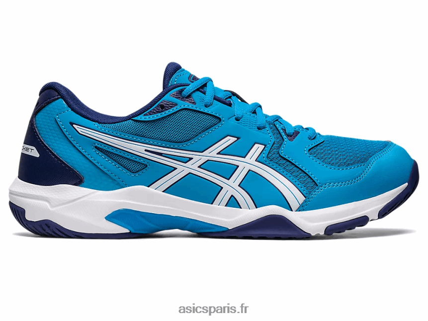 Hommes Asics gel-fusée 10 de large BXL8B2415 bleu île/blanc