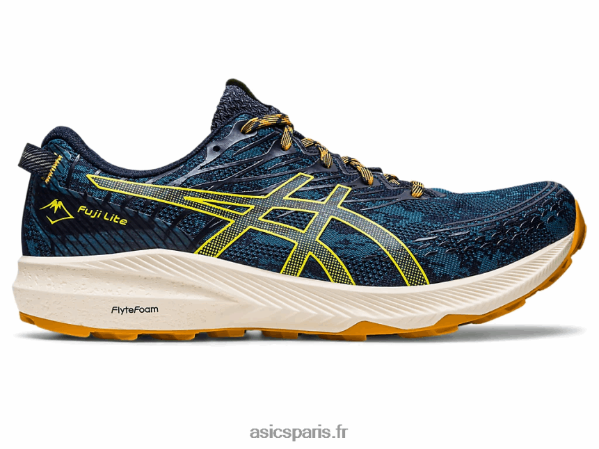 Hommes Asics fuji lite 3 BXL8B2624 bleu sarcelle d'encre/jaune doré