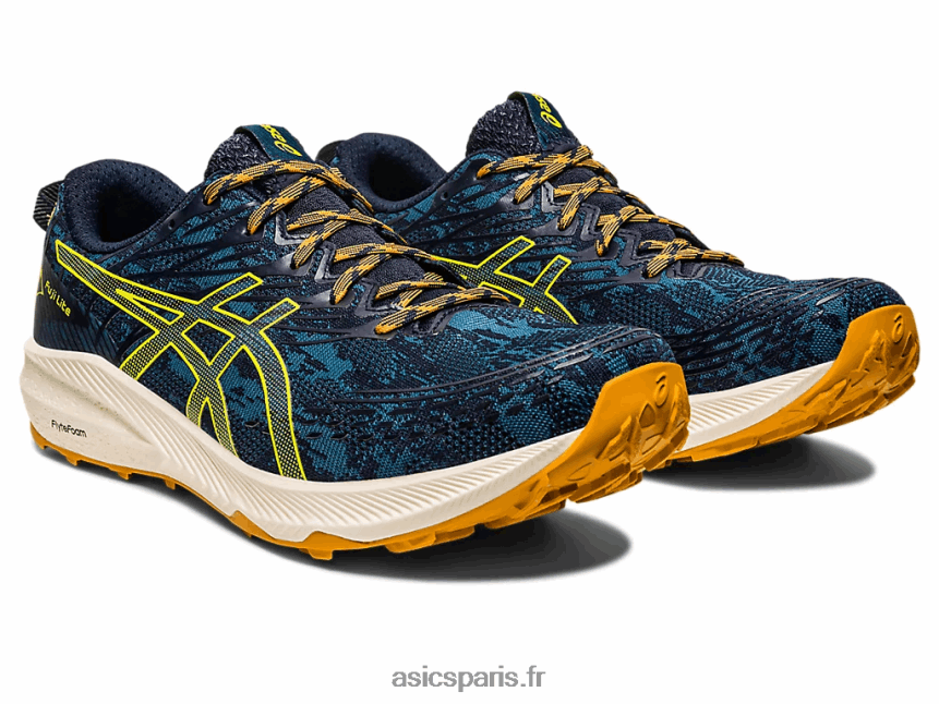 Hommes Asics fuji lite 3 BXL8B2624 bleu sarcelle d\'encre/jaune doré