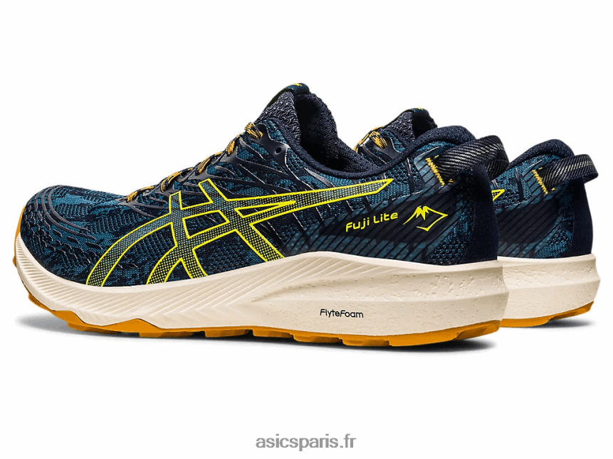 Hommes Asics fuji lite 3 BXL8B2624 bleu sarcelle d\'encre/jaune doré