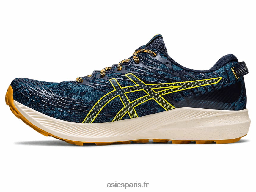 Hommes Asics fuji lite 3 BXL8B2624 bleu sarcelle d\'encre/jaune doré