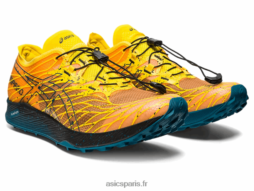 Hommes Asics fujispeed BXL8B2636 jaune d\'or/sarcelle d\'encre