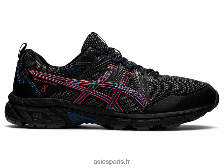 Hommes Asics gel-venture 8 BXL8B21488 noir/rouge feu