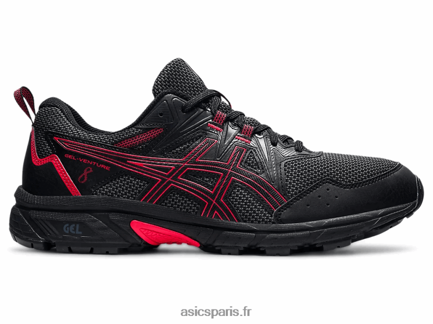 Hommes Asics gel-venture 8 BXL8B21621 noir/rouge électrique