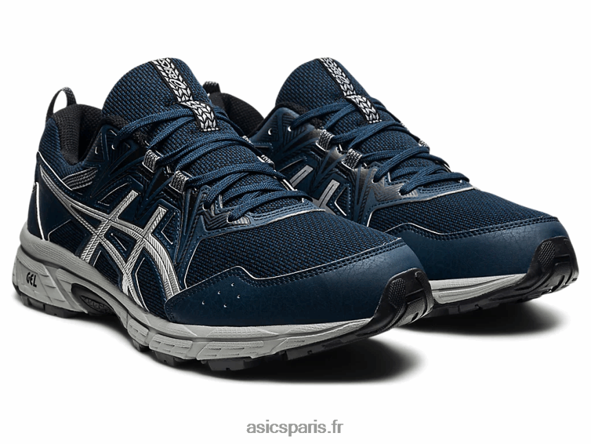 Hommes Asics gel-venture 8 extra large BXL8B21804 bleu français/argent pur
