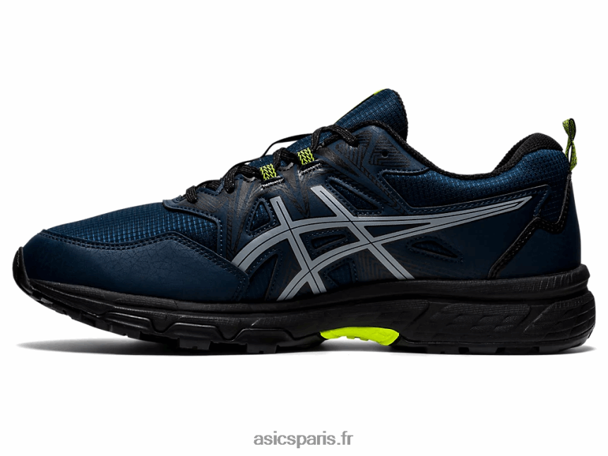 Hommes Asics poinçon gel-venture 8 BXL8B21628 bleu français/jaune de sécurité