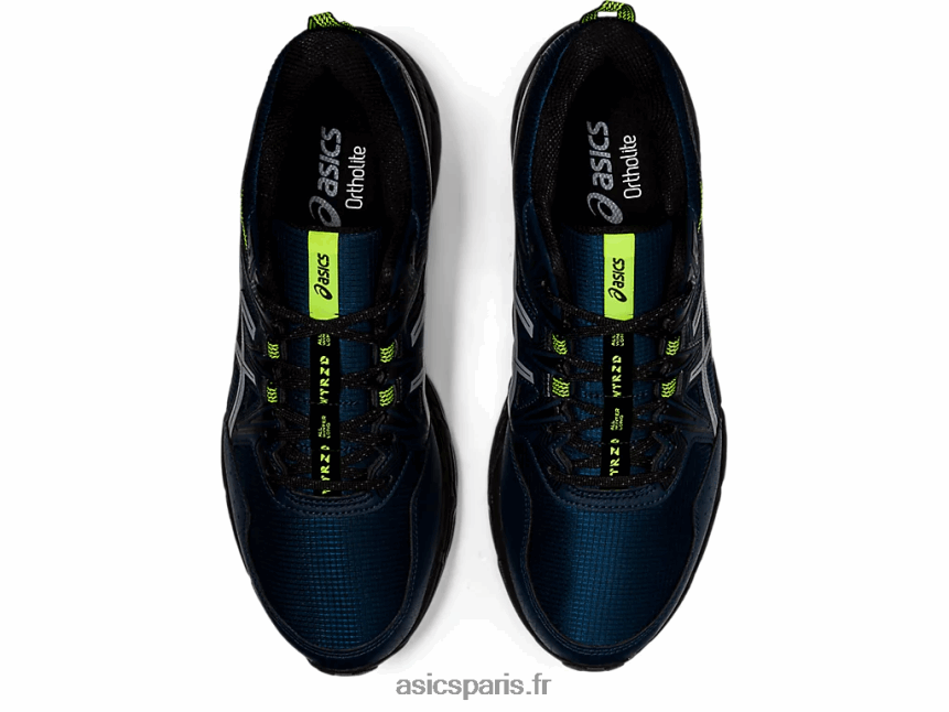 Hommes Asics poinçon gel-venture 8 BXL8B21628 bleu français/jaune de sécurité