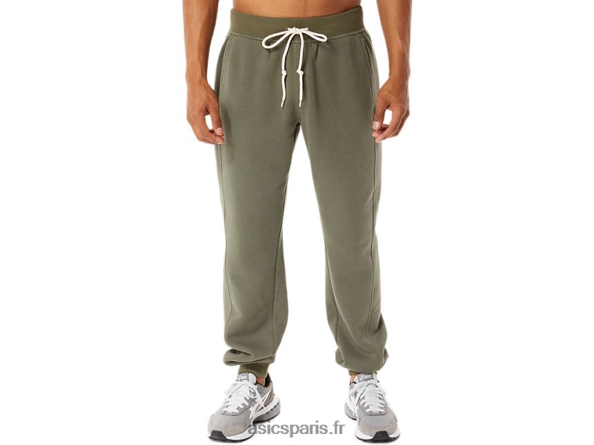 Hommes Asics m sunday sana pantalon de jogging polaire BXL8B2868 manteau vert