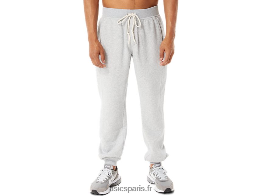 Hommes Asics m sunday sana pantalon de jogging polaire BXL8B2883 gris clair chiné