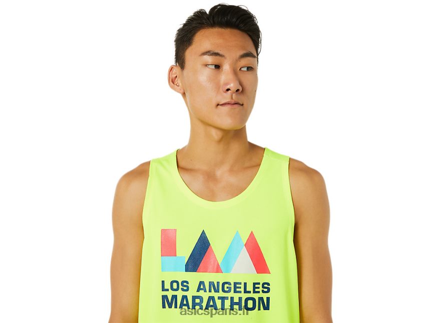 Hommes Asics débardeur lam ready-set ii BXL8B21619 jaune de sécurité