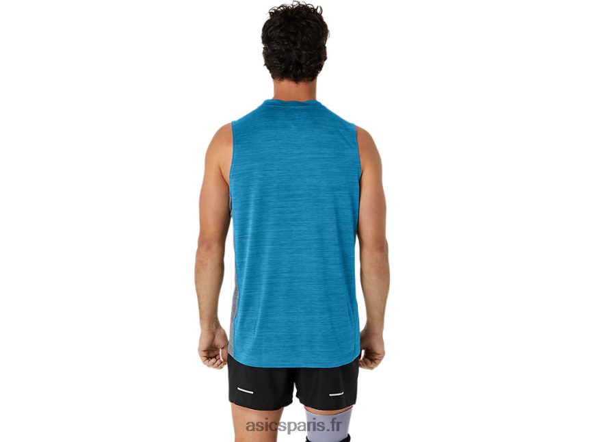 Hommes Asics former sana réservoir musculaire BXL8B217 bleu des îles/roche en feuille