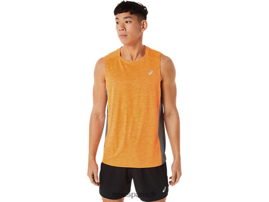 Hommes Asics former sana réservoir musculaire BXL8B218 pop/sheet rock orange